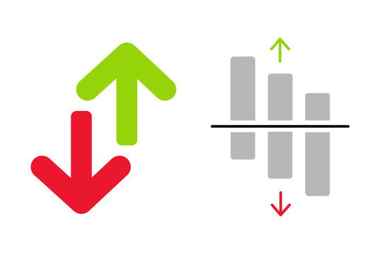 Financial Market Volatility and Trading Chart Trend Arrow Vector Icons