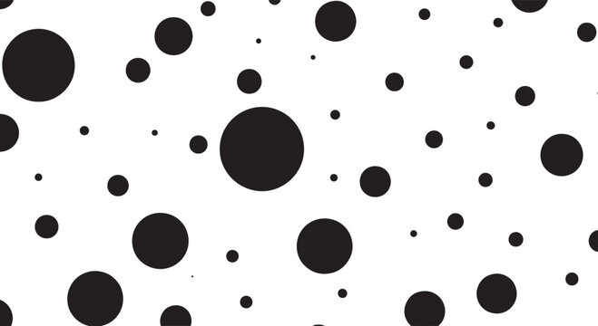 Abstract black and white polka dot pattern