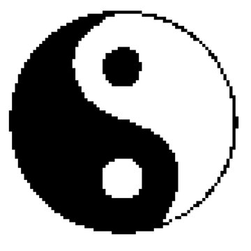 pixel art yin yang taijitu balance taoism harmony spiritual icon