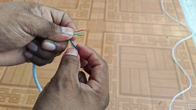 Sorting and Straightening Color Coded Ethernet Wires