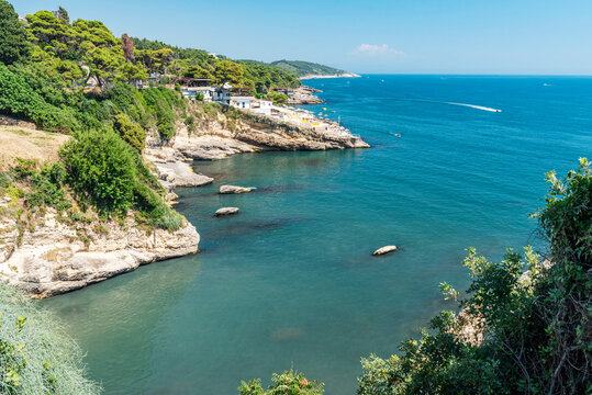 Gorgeous picturesque view on rocky Skalice beach in Ulcinj, Montenegro