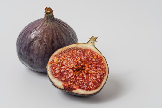 fresh figs on white background
