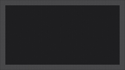 A dark grey background, featuring a rectangular, frame made of, a grid of, small, white glowing, dots, creating a, border effect on, the dark surface area © sokhinarani