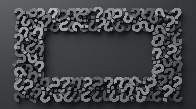 Question Mark Border Frame on Dark Background Concept of Uncertainty Mystery Doubt and Inquiry