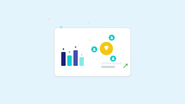 Clean bar chart visualization on digital dashboard window.