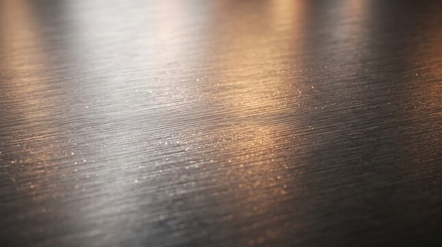Close Up Macro Shot of a Dark Reflective Wooden Surface with Warm Light