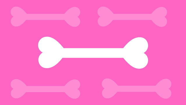 Dog Bones on Pink Background