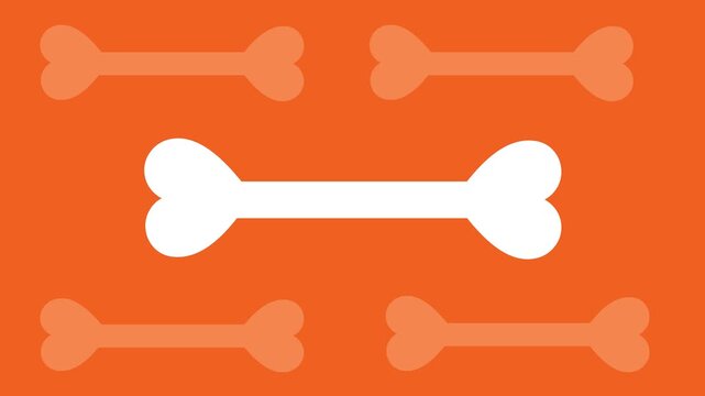 Animated Dog Bones on Orange Background