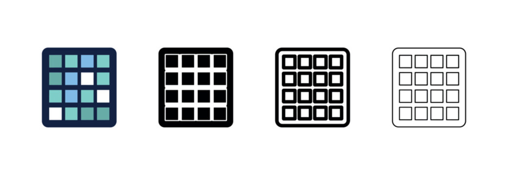 Color Swatches Grid Icon Set for UI Design and Digital Palette Selection