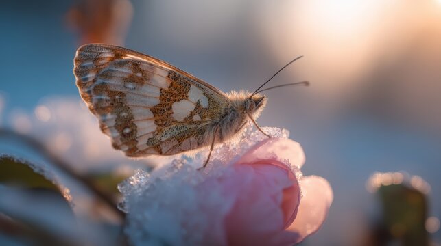 A lovely butterfly basking in the winter sun, playing an essential role in supporting ecosystem services