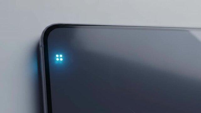 Closeup Tablet with Small Grid Menu Icon