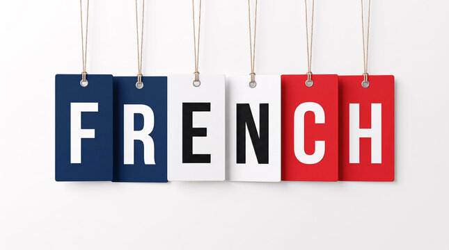 &Eacute;tiquettes de prix bleu blanc rouge affichant French Days