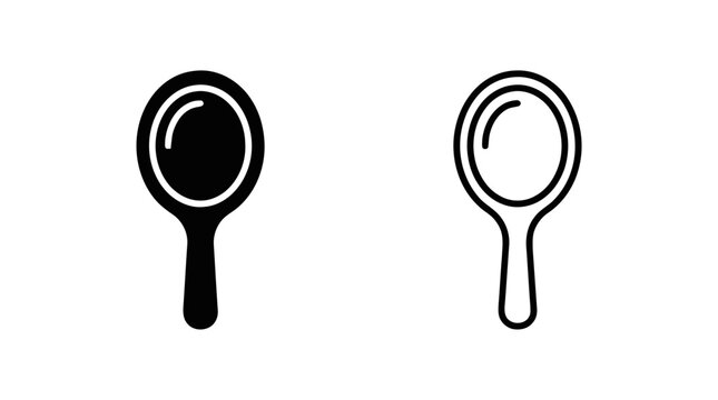 Vector illustration of hand mirror icons set on a transparent background