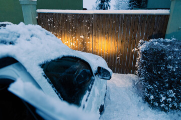 Fototapeta premium snow shoveling after snow storm