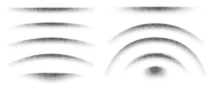 Set of grainy dust spray gradients with scattered particle texture effects.