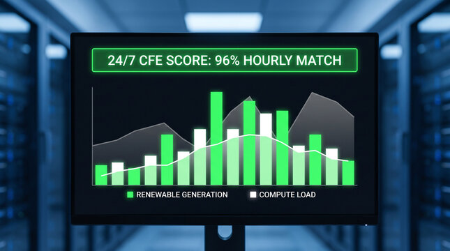 Datacenter 24 7 Carbon Free Energy CFE Hourly Matching Software Screen