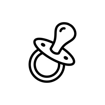 Baby pacifier icon with simple and cute design for web