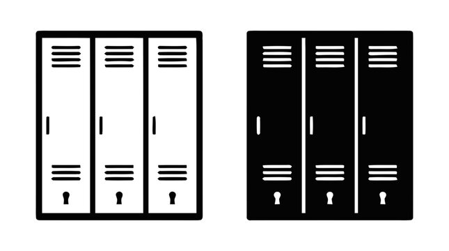 Vector illustration of storage lockers icon set on a transparent background