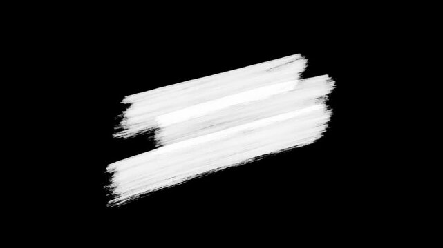 Clean white horizontal brush stroke banner element on dark background for title animations.