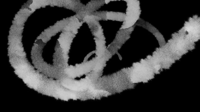 Textured hand-drawn loop scribble brush animation on black background for creative overlays.