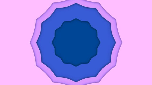 A series of three-dimensional paper-cut shapes arranged vertically in concentric circles and petals