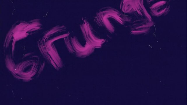 Expressive pink brushscript lettering creates a grunge title card against a deep blue background, ideal for posters, social graphics, branding.