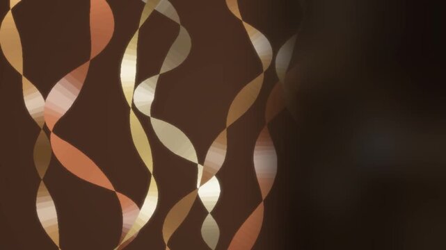 Flowing silk ribbons abstract background with copy space for text seamless loop in rich orange tones