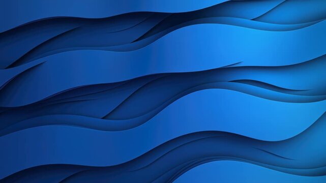 Abstract Blue Wave Flow: A stunning abstract design featuring layered waves of deep blue, creating a sense of fluid motion and depth. The gradient hues evoke a calm, serene.