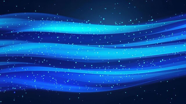 Abstract Blue Waves with Sparkling Particles: A stunning abstract background featuring flowing blue waves interwoven with shimmering, sparkling particles against a dark, gradient backdrop.