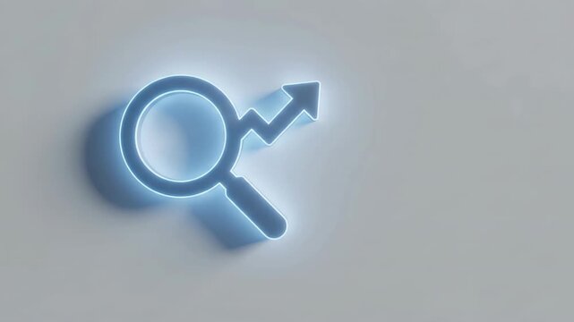 SEO Search Growth Magnifier on White Background