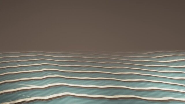 Travertine Rimstone Terraces With Milky Thermal Pools and Steam Haze Copy Space Seamless Loop in subtle cream tones