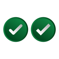 White right tick check mark icon vector on green circle over white background. flat style. tick icon for web site design, logo, app. Green circle with a white checkmark symbol. vector illustration eps © dieno production