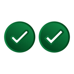 White right tick check mark icon vector on green circle over white background. flat style. tick icon for web site design, logo, app. Green circle with a white checkmark symbol. vector illustration eps © dieno production