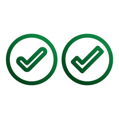 White right tick check mark icon vector on green circle over white background. flat style. tick icon for web site design, logo, app. Green circle with a white checkmark symbol. vector illustration eps © dieno production