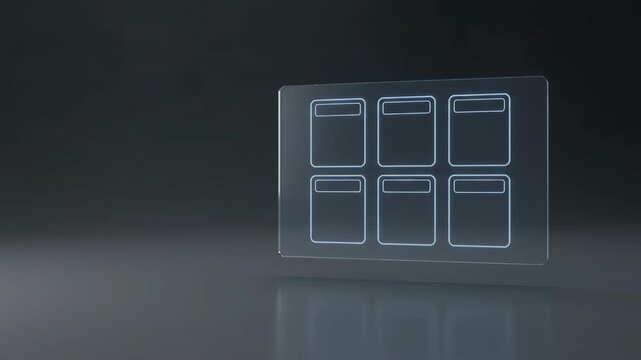 Transparent Six Card Product Grid on Dark Background