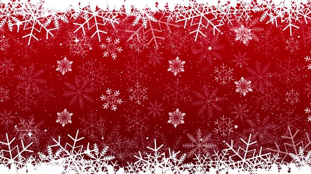 Snowflake pattern on red festive surface 4K