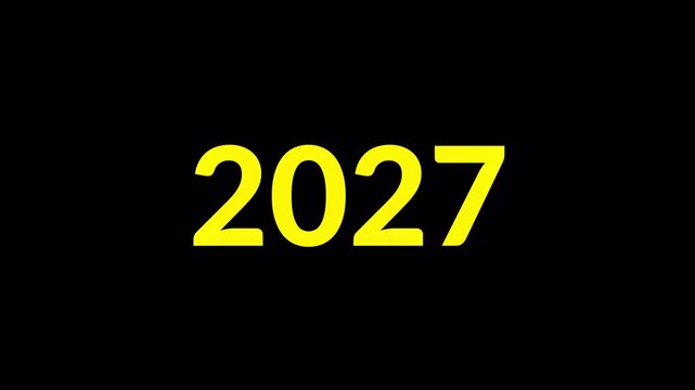 2001 to 2027 Years Flipping Animation on Black Background