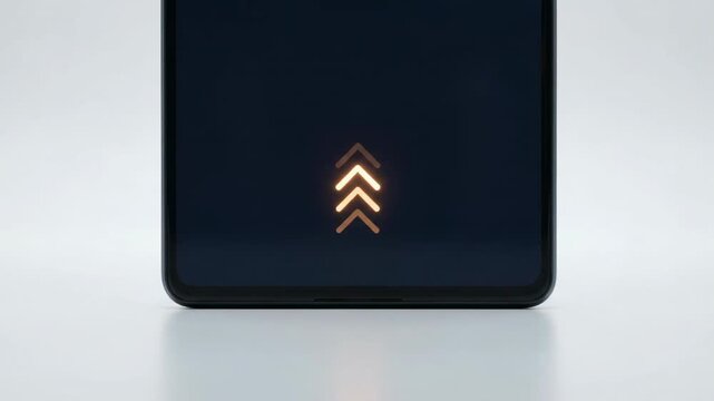 Smartphone with White Upward Navigation Arrow