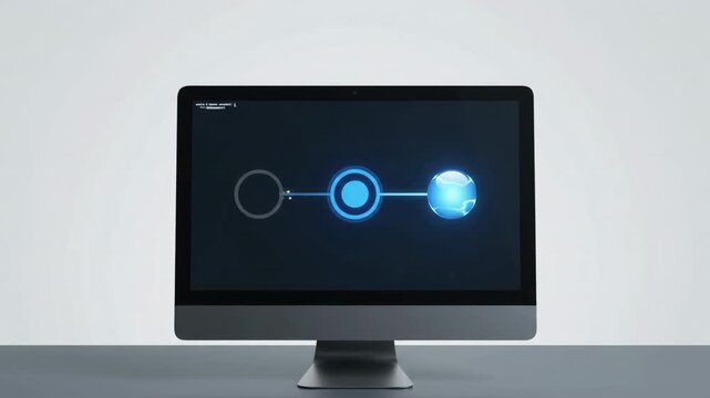 Desktop Monitor with Three Stage Progress Timeline