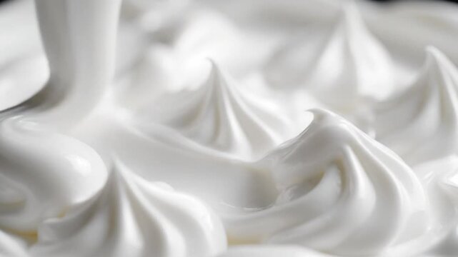 Creamy Swirls: Whipped Meringue or Frosting Close-up