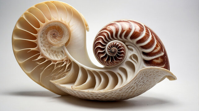 nautilus shell isolated on black