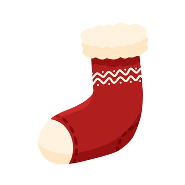 christmas sock isolated on white