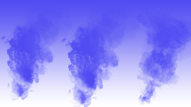 Three vertical plumes of blue smoke on a gradient background
