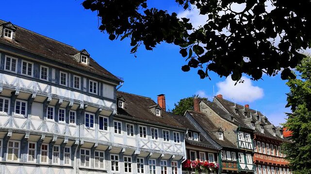 goslar historic cityscape in the german harz mountains 4k video