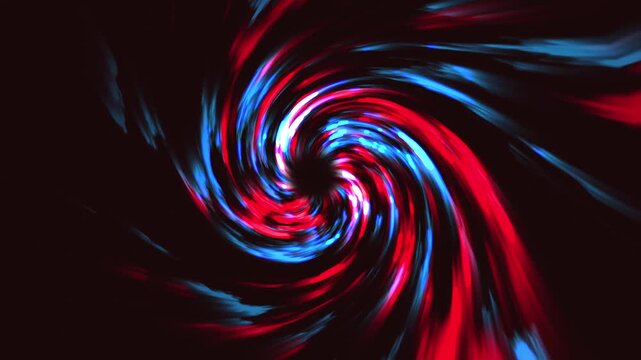 Colorful spiral light tunnel with red orange blue and purple vortex Futuristic cyberspace data stream movement.