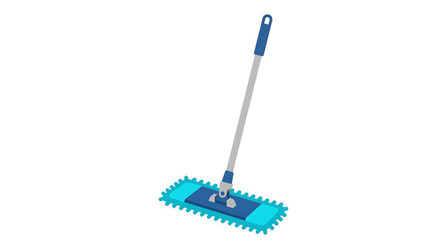 Modern Blue Flat Mop with Extendable Handle for Efficient Home and Commercial Cleaning Product Design