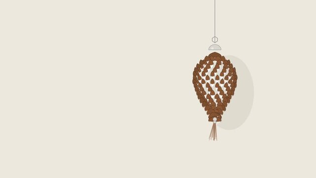 Minimalist hanging macrame decor animation: boho style interior loop motion bohemian des