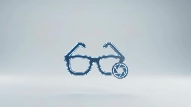 Eyewear App Glasses and Camera Icon on White