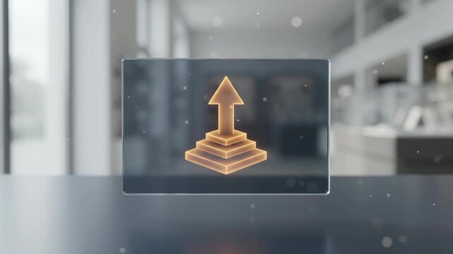 Transparent Rising Arrow and Data Layers Interface in Store