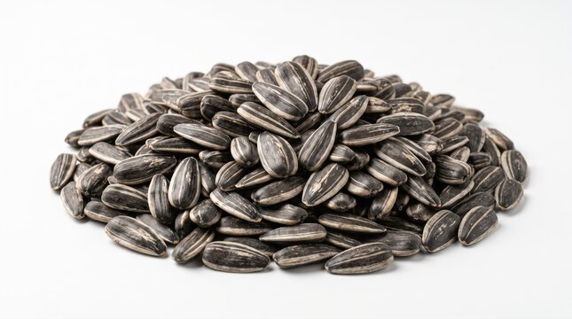sunflower seeds with shells on a flat surface